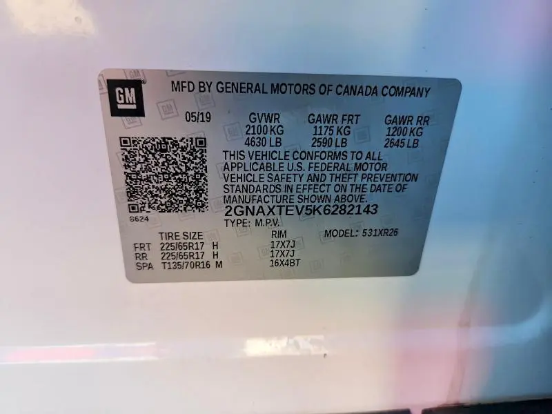 2019 CHEVROLET EQUINOX LT  