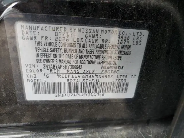 2017 NISSAN SENTRA S  