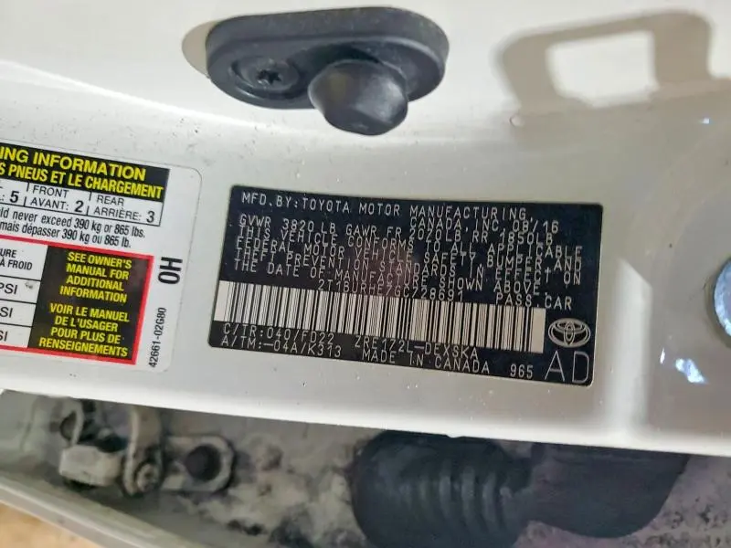2016 TOYOTA COROLLA S PLUS  