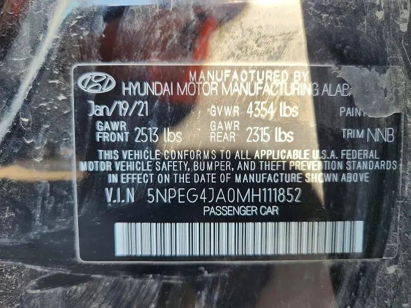 2021 HYUNDAI SONATA SE  