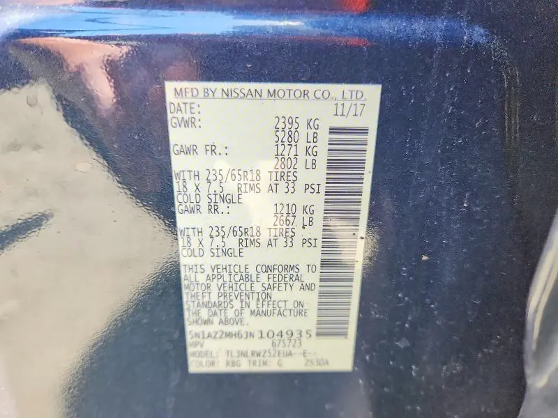 2018 NISSAN MURANO SL  