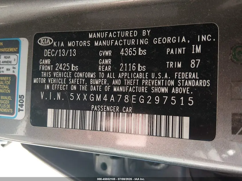 2014 KIA OPTIMA LX