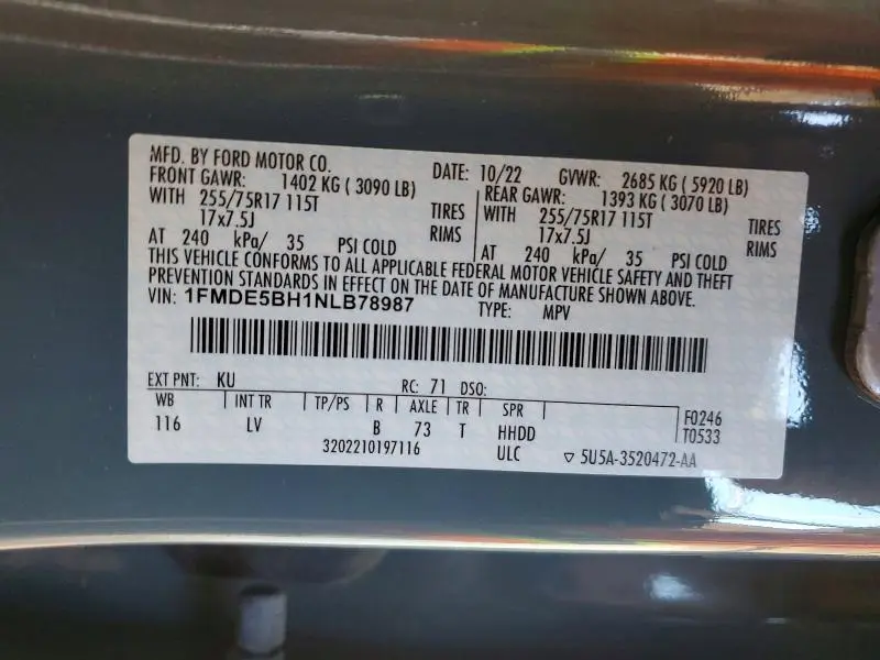 2022 FORD BRONCO BASE  