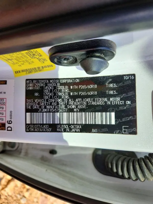 2017 LEXUS GX 460 BASE  