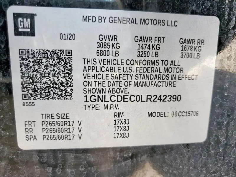2020 CHEVROLET TAHOE POLICE