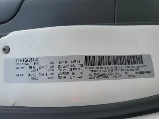 2019 CHRYSLER PACIFICA TOURING L PLUS  