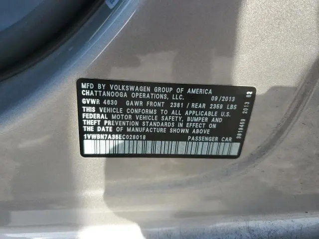 2014 VOLKSWAGEN PASSAT SE