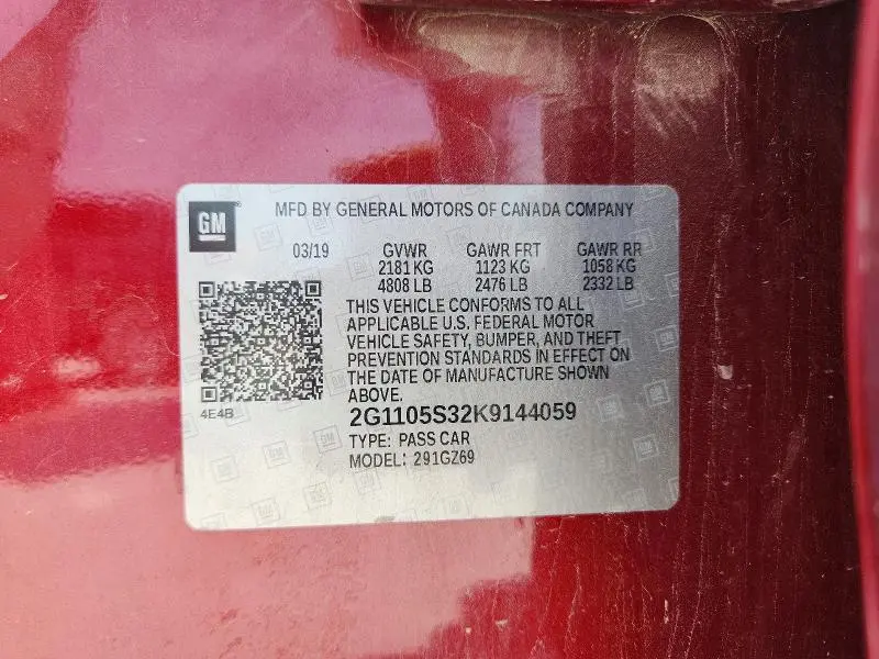 2019 CHEVROLET IMPALA PREMIER  