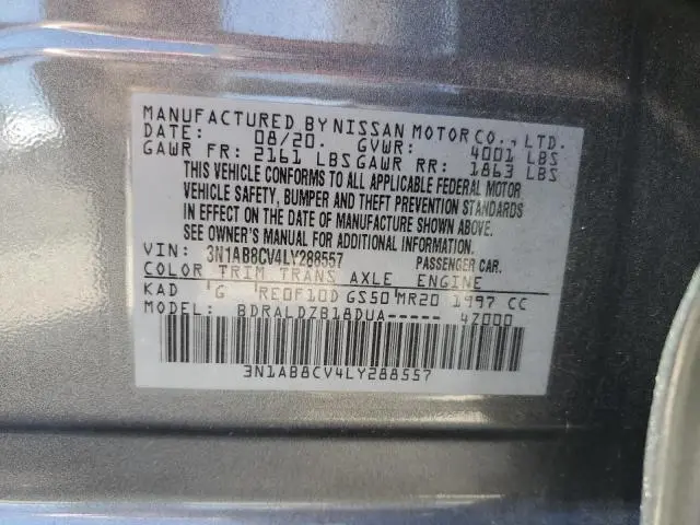 2020 NISSAN SENTRA SV