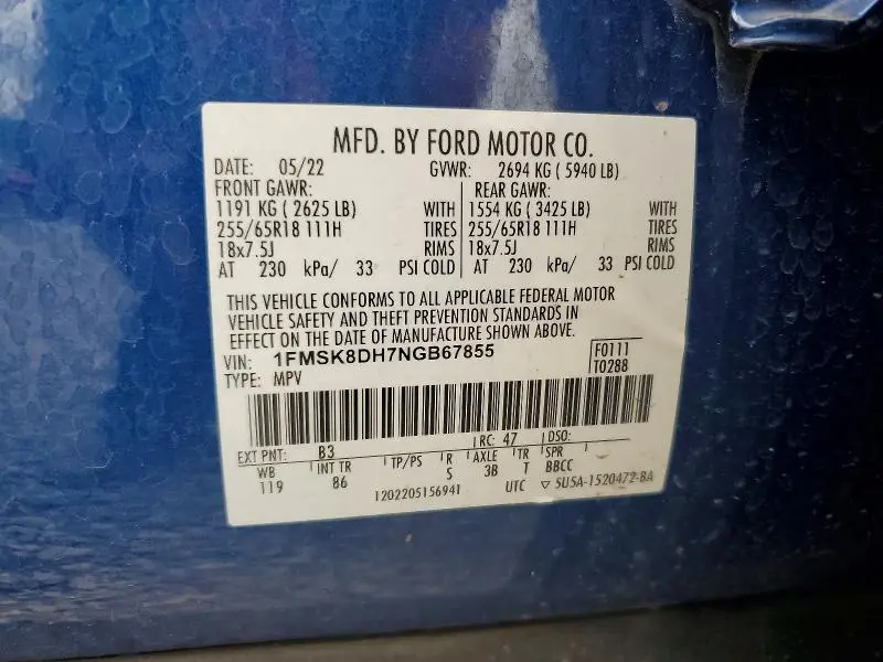 2022 FORD EXPLORER XLT  