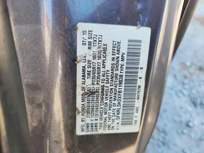 2015 HONDA ODYSSEY LX  
