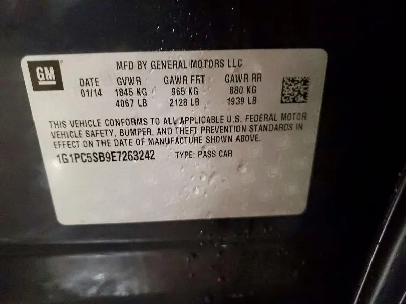 2014 CHEVROLET CRUZE LT  