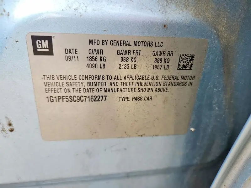 2012 CHEVROLET CRUZE LT  