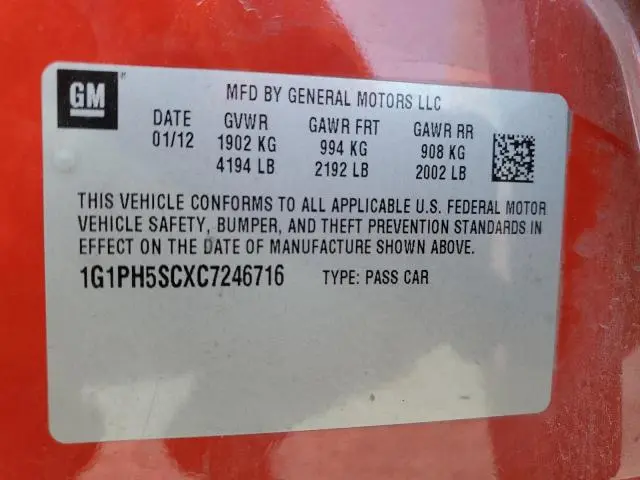 2012 CHEVROLET CRUZE LTZ  
