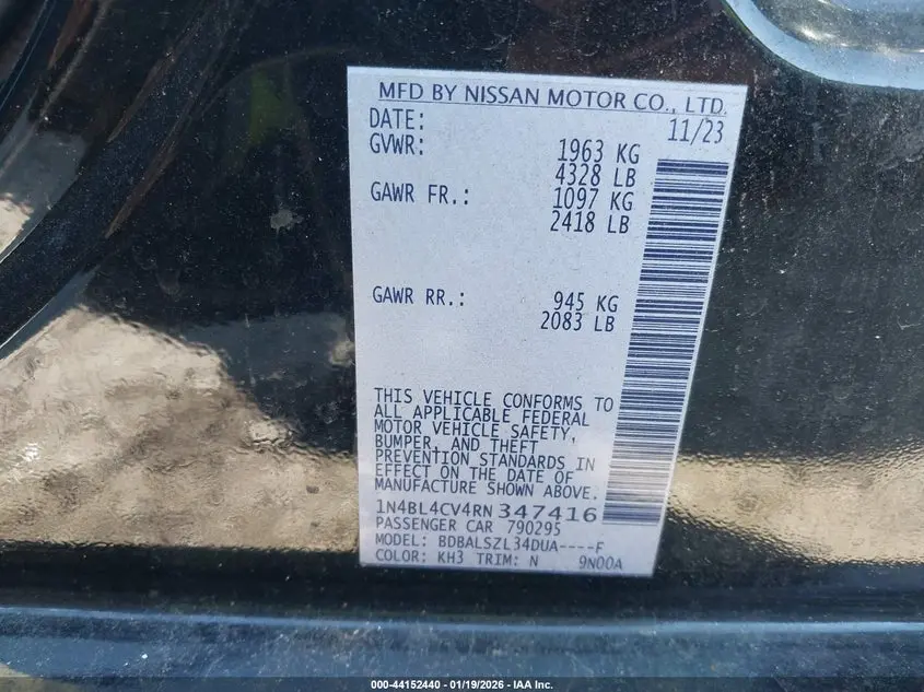 2024 NISSAN ALTIMA SR FWD