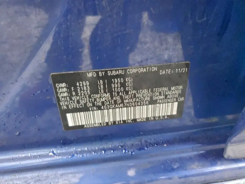 2022 SUBARU IMPREZA SPORT  