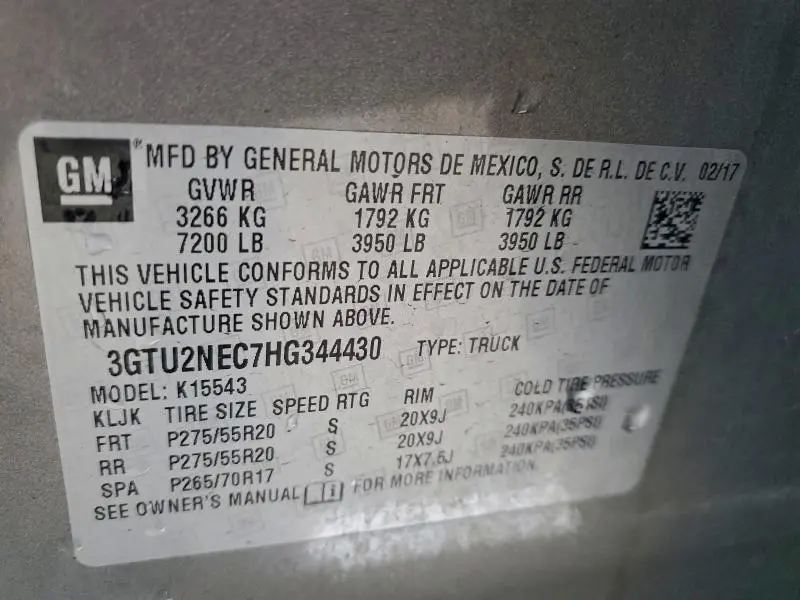 2017 GMC SIERRA K1500 SLT  