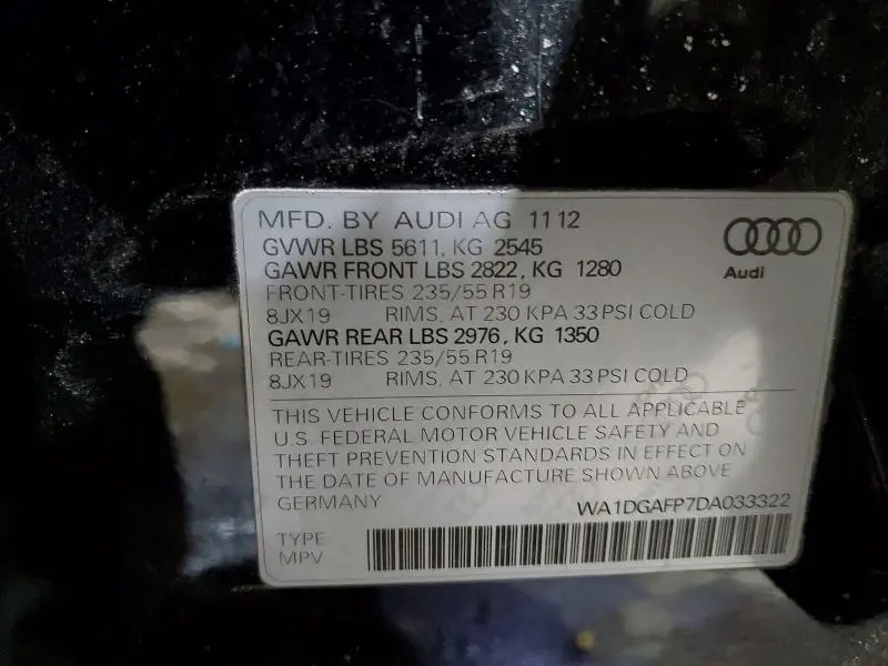 2013 AUDI Q5 PREMIUM PLUS  