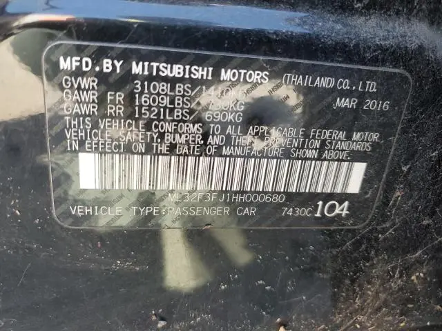 2017 MITSUBISHI MIRAGE G4 ES  