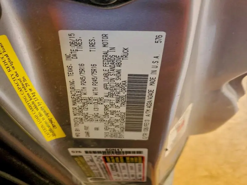 2015 TOYOTA TACOMA PRERUNNER  