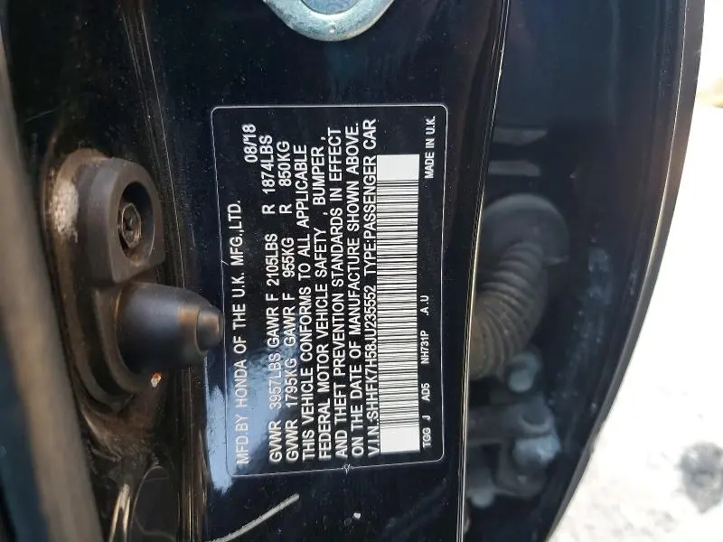 2018 HONDA CIVIC EX  
