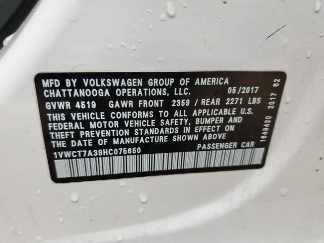 2017 VOLKSWAGEN PASSAT SEL PREMIUM  