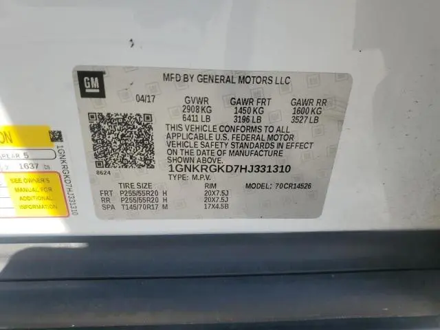 2017 CHEVROLET TRAVERSE LT  