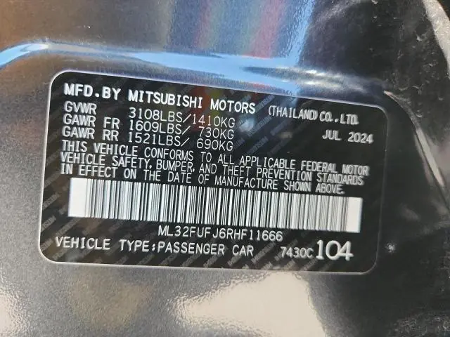 2024 MITSUBISHI MIRAGE G4 ES