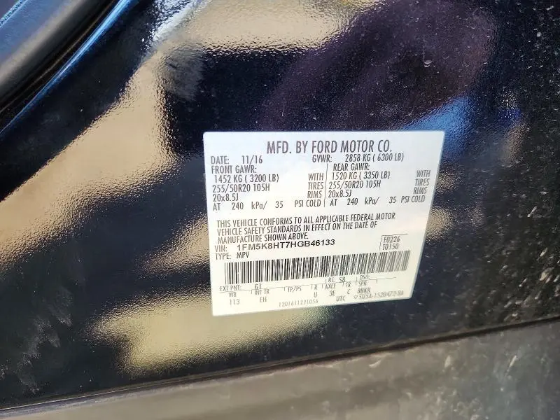 2017 FORD EXPLORER PLATINUM  