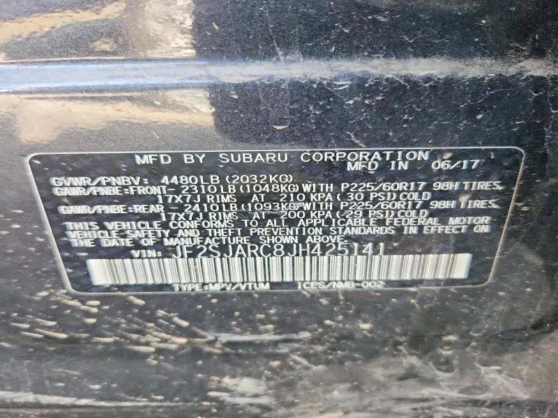 2018 SUBARU FORESTER 2.5I LIMITED  