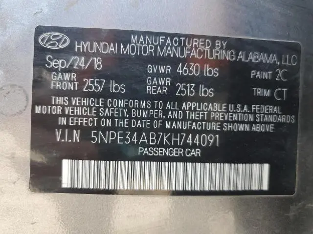 2019 HYUNDAI SONATA LIMITED TURBO  