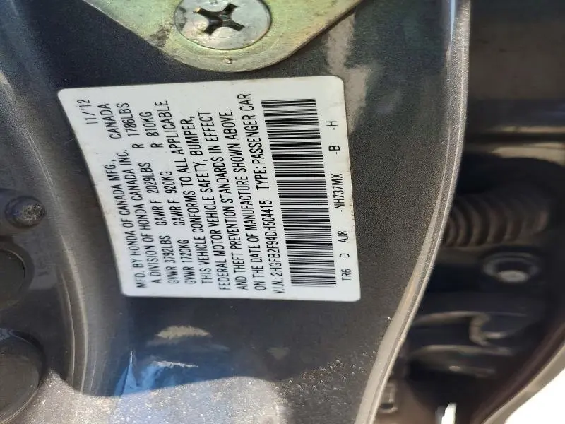 2013 HONDA CIVIC EXL  