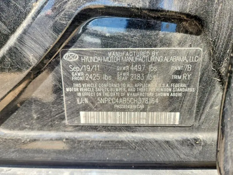 2012 HYUNDAI SONATA LIMITED 2.0T  