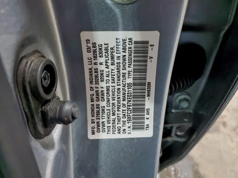 2019 HONDA CIVIC SPORT  