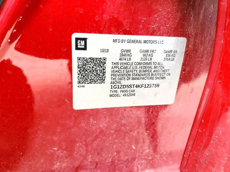 2019 CHEVROLET MALIBU LT  