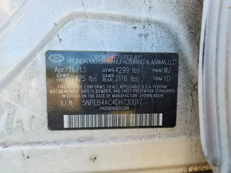 2013 HYUNDAI SONATA GLS  