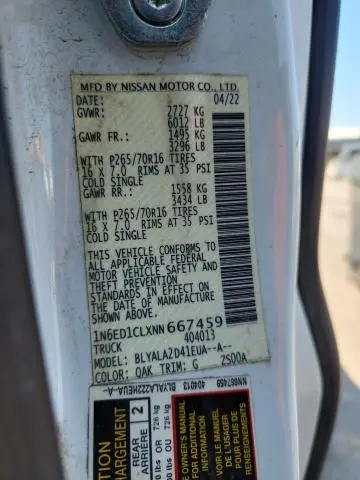 2022 NISSAN FRONTIER S