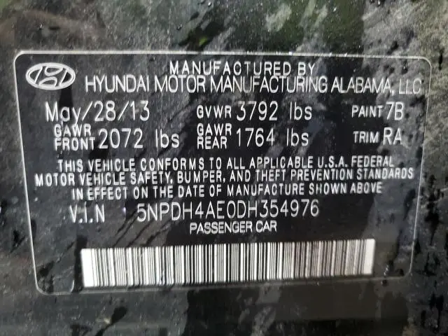 2013 HYUNDAI ELANTRA GLS  