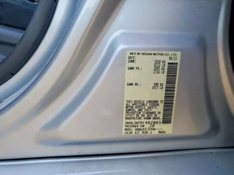 2015 NISSAN ALTIMA 2.5 SV  