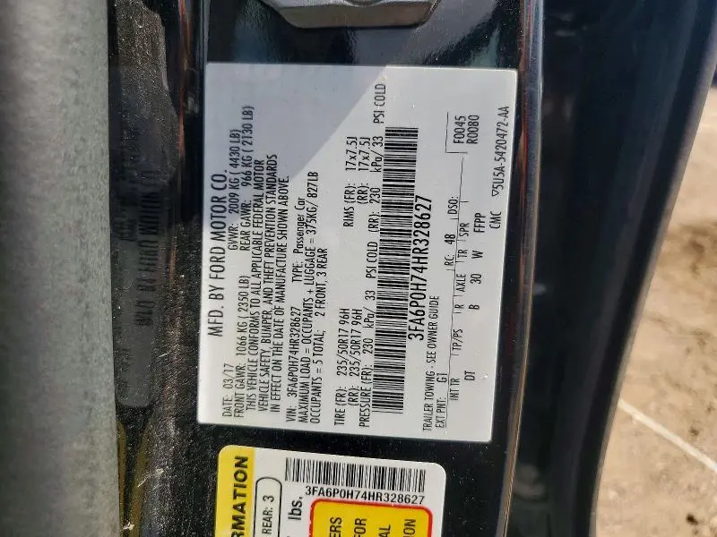 2017 FORD FUSION SE  