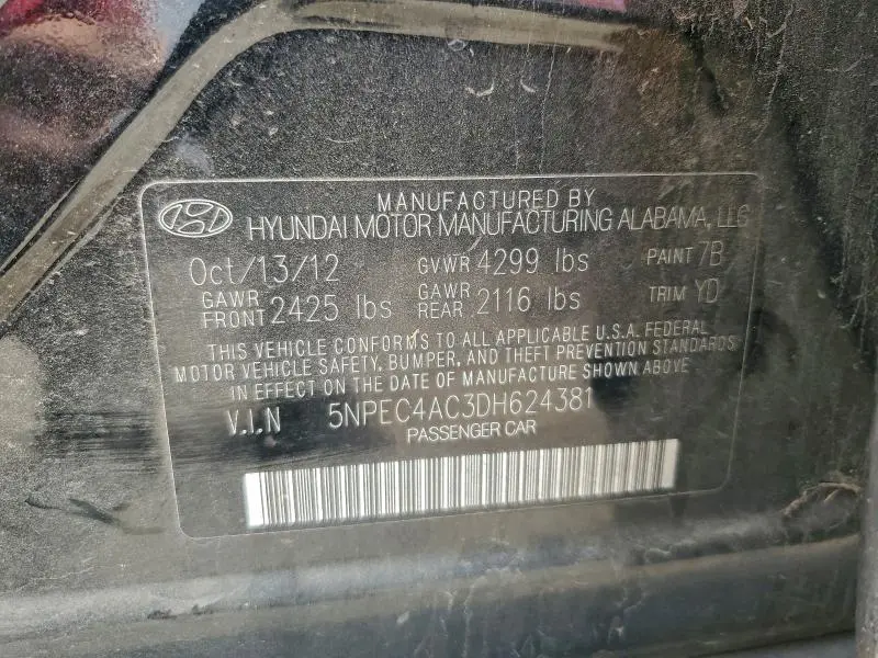 2013 HYUNDAI SONATA SE  