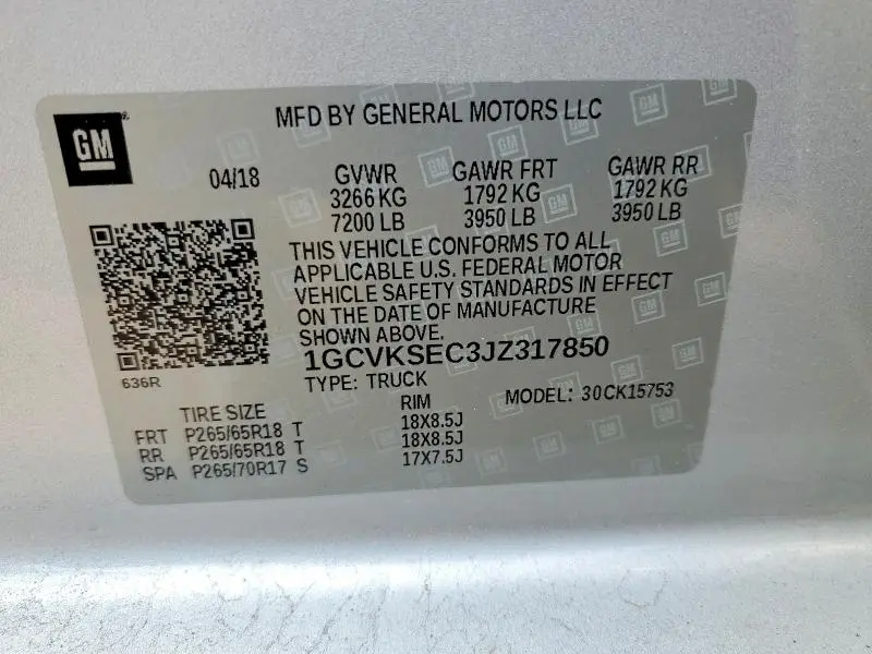 2018 CHEVROLET SILVERADO K1500 LTZ  