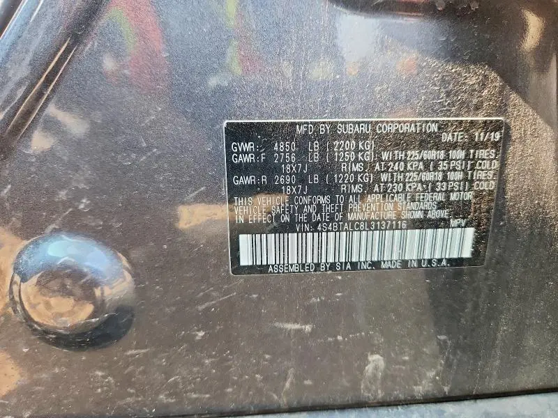 2020 SUBARU OUTBACK LIMITED  