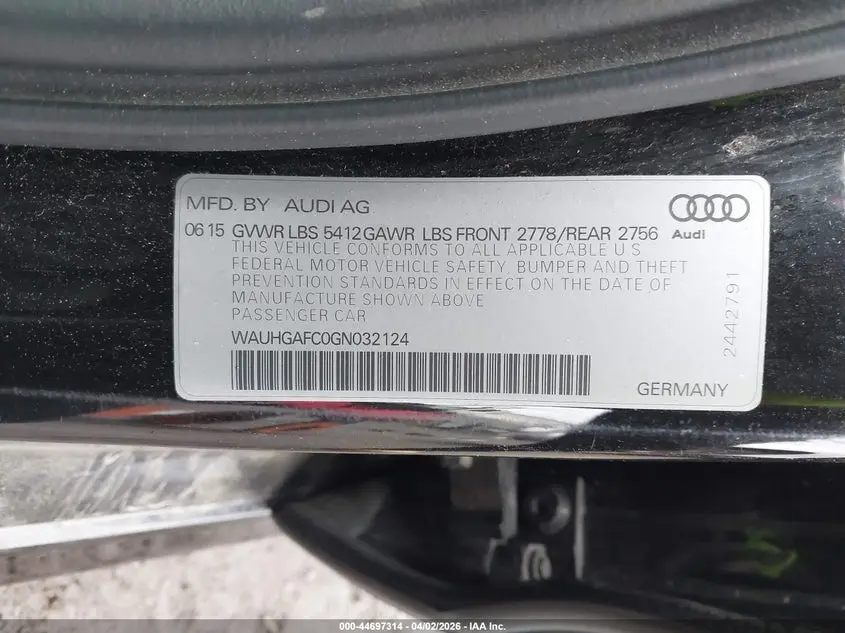 2016 AUDI A6 3.0T PREMIUM PLUS