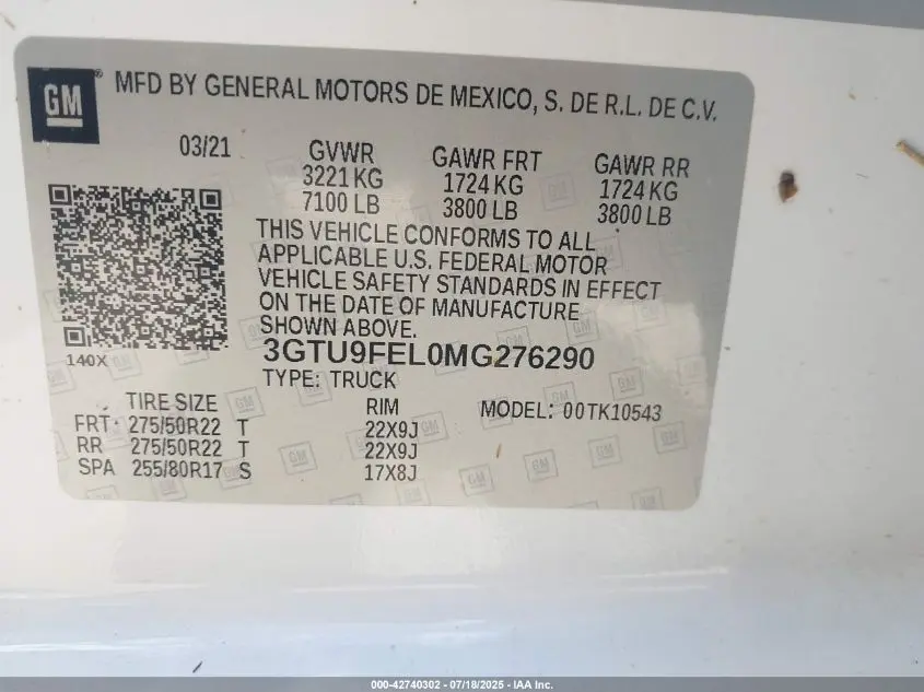 2021 GMC SIERRA 1500  