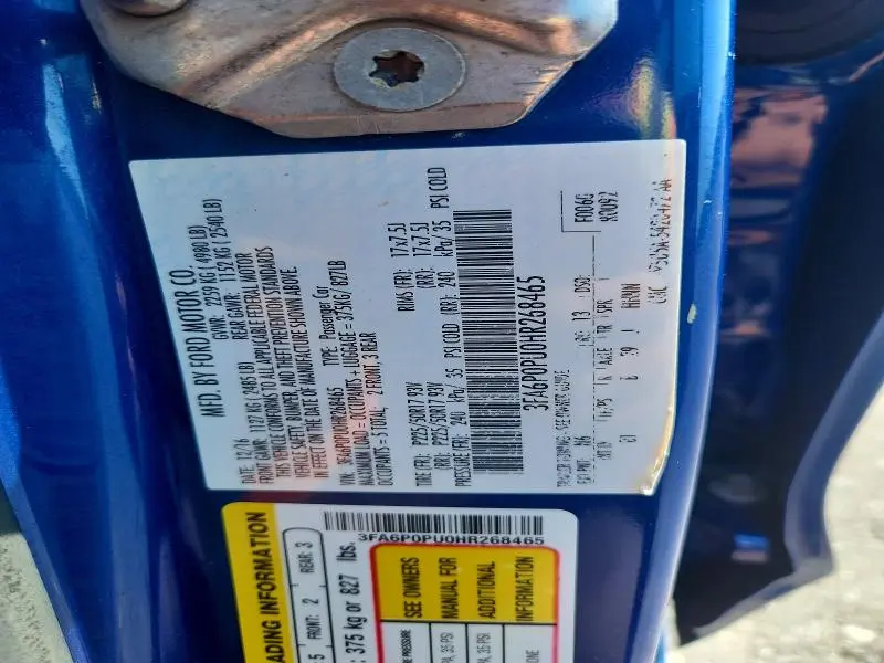 2017 FORD FUSION SE PHEV  
