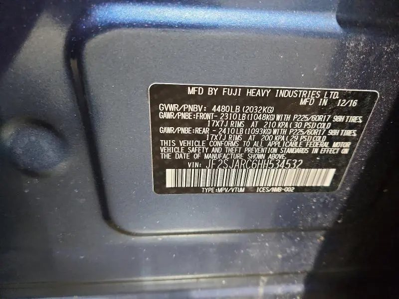 2017 SUBARU FORESTER 2.5I LIMITED  