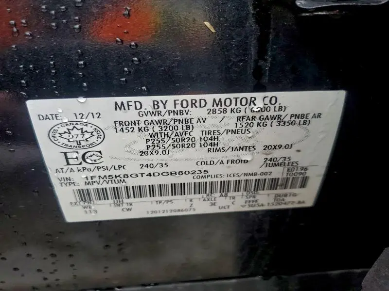 2013 FORD EXPLORER SPORT  