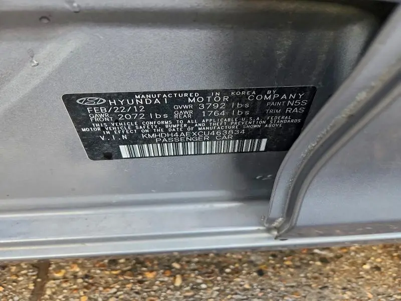 2012 HYUNDAI ELANTRA GLS  