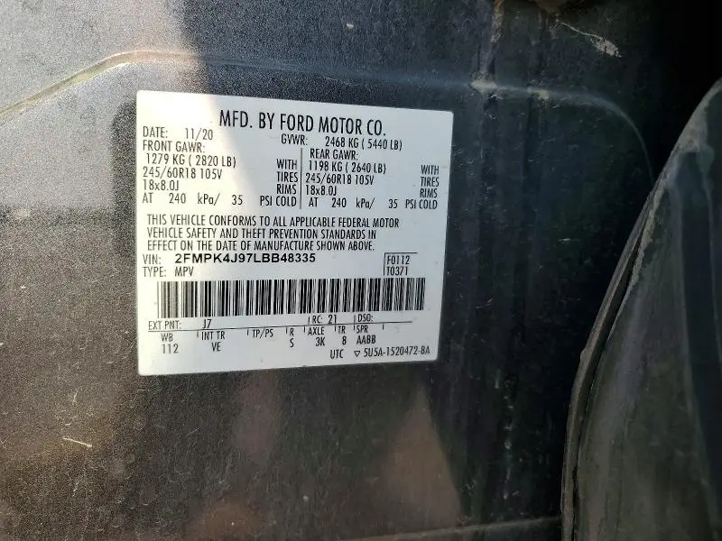 2020 FORD EDGE SEL  